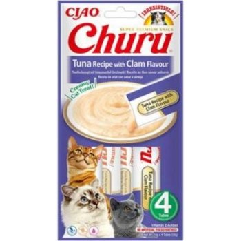 Inaba Churu cat snack tuňák s příchutí škeble 4 x 14 g