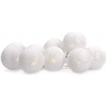 LED řetěz s vánočními bavlněnými koulemi Solight 1V201 10LED 1m 2x AA IP20 bílé – Hledejceny.cz