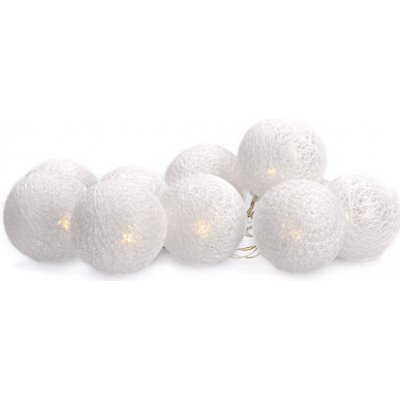 LED řetěz s vánočními bavlněnými koulemi Solight 1V201 10LED 1m 2x AA IP20 bílé – Hledejceny.cz