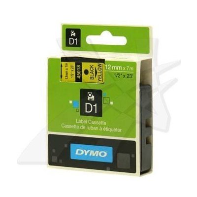 DYMO Originální páska D1 45018 / S0720580 12mm x 7m černý tisk/žlutý podklad (S0720580)