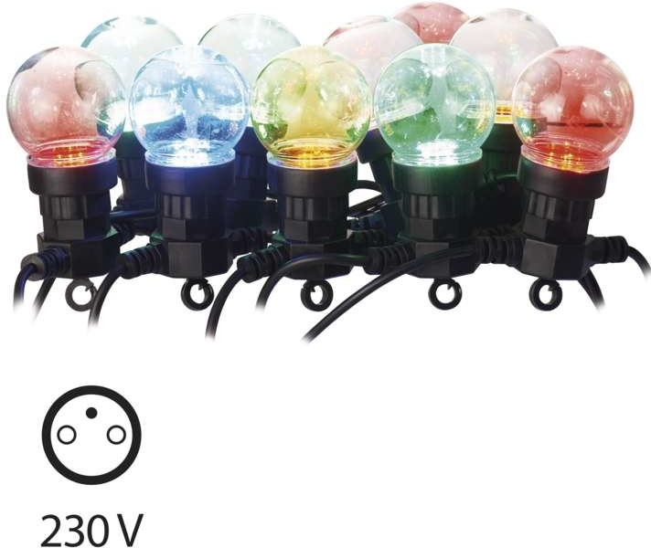 EMOS LED světelný řetěz 10× párty žárovky 5m multicolor