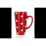 Banquet Keramický hrnek vysoký červený s puntíky 450 ml – Zboží Mobilmania