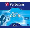 8 cm DVD médium Verbatim CD-R 700MB 16x, AZO, Audio, jewel, 10ks (43365)