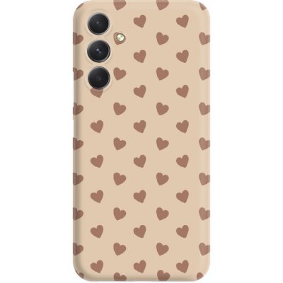 Matný kryt do Samsung Galaxy A55 5G Srdíčka Mocha Mousse karmel – Hledejceny.cz