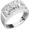 Prsteny Evolution Group Stříbrný prsten s krystaly Swarovski bílý 35014.1 krystal Bílá