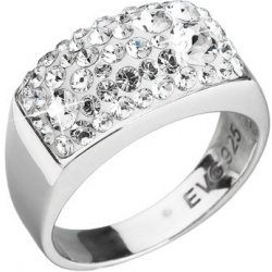 Evolution Group Stříbrný prsten s krystaly Swarovski bílý 35014.1 krystal Bílá