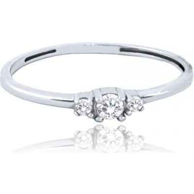 Minet 2999 Zlatý zásnubní prsten s bílými zirkony – Sleviste.cz