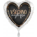 Foliový balonek Všechno nejlepší CZ Srdce Rosegold 43 cm – Zboží Dáma