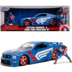 Jada Toys Avengers Marvel Hollywood Rides Diecast Model 2006 Ford Mustang GT s figurkou Captain America 1:24 – Hledejceny.cz