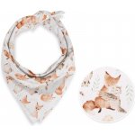 Biante dětský bavlněný šátek Sandra SA-523 Lišky a sovy na bílém – Zboží Dáma
