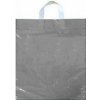 Dárkové tašky Press Igelitová taška 36 x 45 cm s uchem Stříbrná