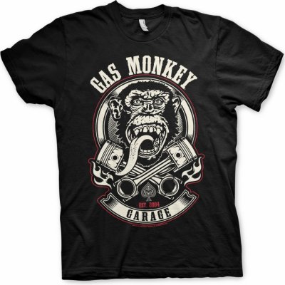 Triko Gas Monkey Garage Pistons & Flames černé