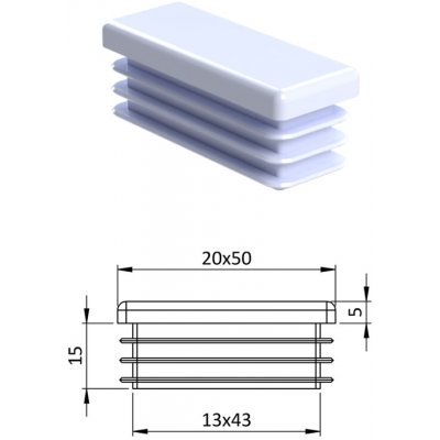 Kovoinox Krytka plastová 20 x 50 mm – Sleviste.cz