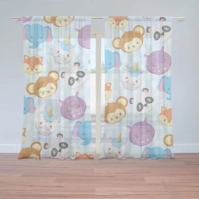 Záclony Zoo pro děti: 2 ks - 150x250 cm - Sablio – Hledejceny.cz