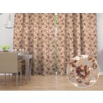Biante Sametový závěs Tamara TMR-042 Hnědé květy na šedobéžovém 135x210 cm – Hledejceny.cz
