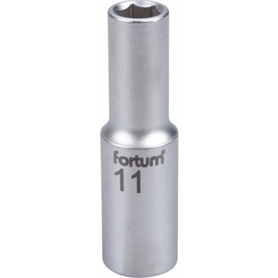 FORTUM 4700511 - hlavice nástrčná prodloužená 1/2", 11mm, L 77mm, 61CrV5