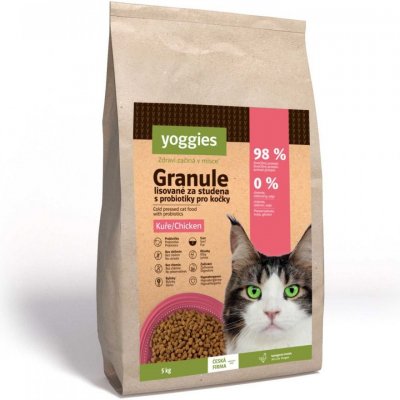 Yoggies Granule pro kočky s kuřecím masem lisované za studena s probiotiky 5 kg – Zboží Mobilmania