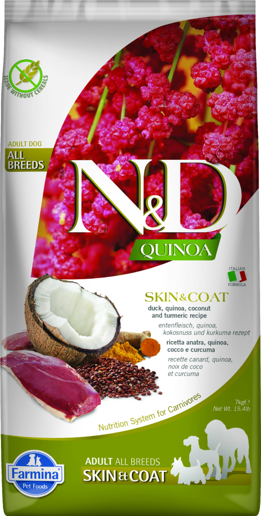 N&D Quinoa Dog Adult Medium & Maxi Skin & Coat Grain Free Duck & Coconut 2,5 kg