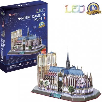 CubicFun 3D puzzle svítící Notre Dame de Paris 144 ks