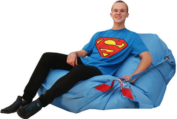 BeanBag Comfort 189x140 cm s popruhy cyan