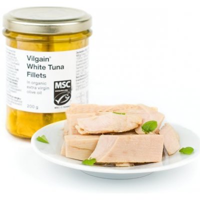 Vilgain Tuňák bílý filety v bio extra panenském olivovém oleji 200 g – Zboží Dáma