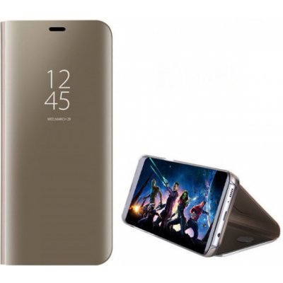 Pouzdro SES Zrdcadlové plastové flip Samsung Galaxy A8 2018 A530F - zlaté – Zboží Mobilmania