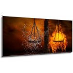 Skleněný obraz 1D panorama - 120 x 50 cm - Balance between fire and water Rovnováha mezi ohněm a vodou – Zboží Mobilmania