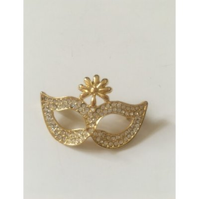 Fashion Jewelry brož zlatá maska s kamínky 175952 – Zboží Dáma