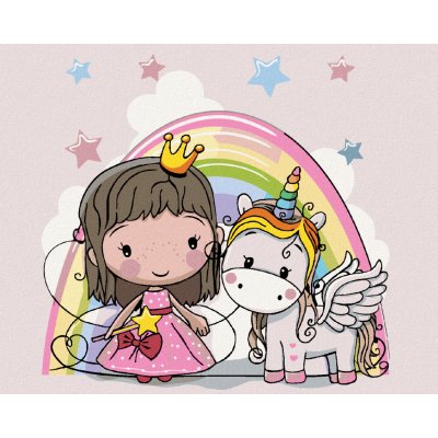 Zuty Malování podle čísel PRINCEZNA A JEDNOROŽEC – Zboží Dáma