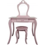 Shabby Chic PHO0403 Dětský toaletní stolek se zrcadlem a židličkou 108x71x39,5cm růžový – Zboží Mobilmania