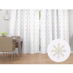 Biante Dekorační závěs TF-119 Vánoční béžové vločky na bílém 140x190 cm – Hledejceny.cz
