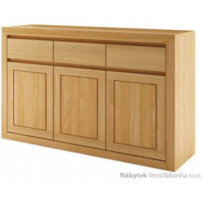 Drewmax Dřevěná buková komoda prádelník z masivního dřeva buk KD402 Pacyg – Zboží Dáma