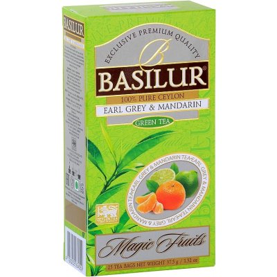 Basilur Magic Green Earl Grey & Mandarin BERGAMOT MANDARINKA balení čajů porce 25 x 1,5 g – Zboží Mobilmania