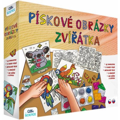 ALBI Pískování Zvířátka kreativní sada pískové obrázky se samolepkami – Zboží Dáma