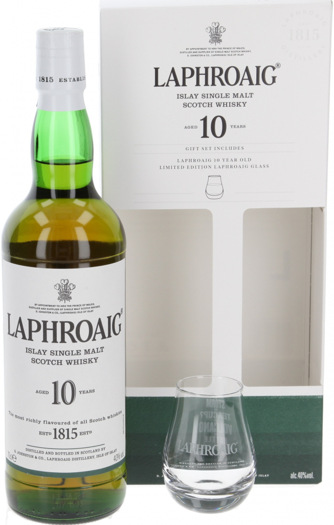 Laphroaig 10y 40% 0,7 l (dárkové balení 1 sklenice)