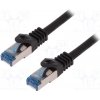 síťový kabel Logilink CQ4103S Patch, S/FTP, 6a, licna, Cu, LSZH, 15m, černý