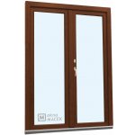 Kömmerling balkonové dveře 70 AD O+OS klapačka pravé ořech/ořech 120 x 200 cm oboustranná klika + FAB + hliníkový práh – Zboží Mobilmania