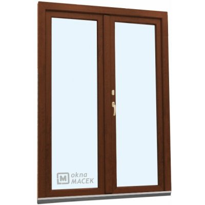 Kömmerling balkonové dveře 70 AD O+OS klapačka pravé ořech/ořech 120 x 200 cm oboustranná klika + FAB + hliníkový práh – Zboží Mobilmania