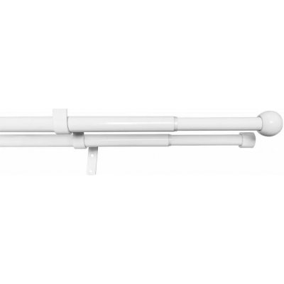 Záclonová souprava roztažitelná KOULE 16/19mm, 200-350cm, bílá, bez kroužků – Hledejceny.cz