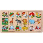 Woody Puzzle výukové Co kam patří Věci 18 ks – Zbozi.Blesk.cz