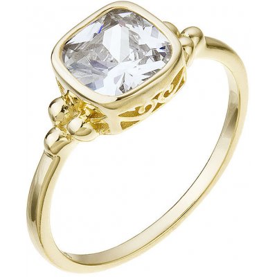 Evolution Group Pozlacený prsten se čtvercovým zirkonem 15037.1 – Zboží Dáma