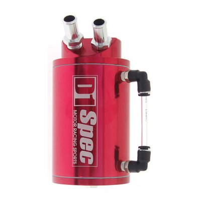 Oil catch tank D1 Spec - 2x vývod - objem 0,5l - červený – Hledejceny.cz
