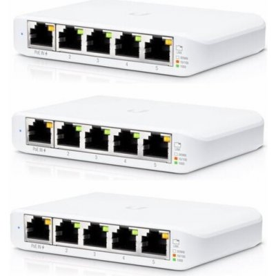 Ubiquiti USW-FLEX-MINI-3 UBNT UniFi Switch USW-Flex-Mini-3, 3-pack [5xGigabit, 1xPoE In] – Zboží Živě