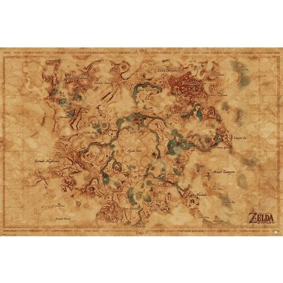 Postershop Plakát - The Legend Of Zelda: Breath Of The Wild (Hyrule World Map) – Hledejceny.cz