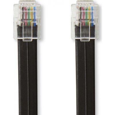 Nedis TCGL90300BK10 telefonní propojovací, zástrčka RJ12 - zástrčka RJ12, 1m, černý – Zboží Mobilmania