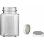 Pilulka Plastová lahvička, lékovka čirá s bílým uzávěrem 150 ml – Zboží Dáma