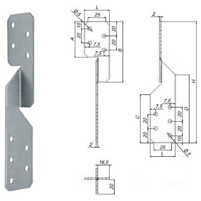 Univerzální krokvová spojka Koelner D-SP D-SP-250 250 x 35 x 35 mm | Zboží Auto