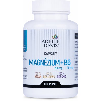 Adelle DAVIS Magnézium 200 mg + B6 40 mg 100 kapslí