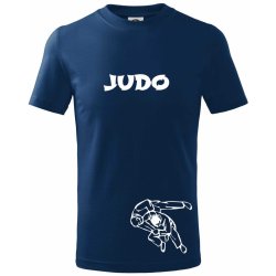 Judo nápis + postavy Tričko dětské bavlněné Půlnoční modrá