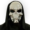 Karnevalový kostým Halloweenská maska Lebka stříbrná